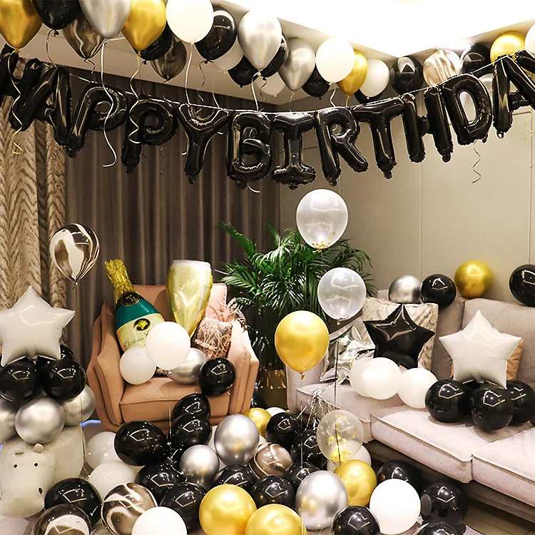 Birthday Balloons Party Decorations Set Gold Crown Helium Balloon for Girls and Boys 18th Birthday Party