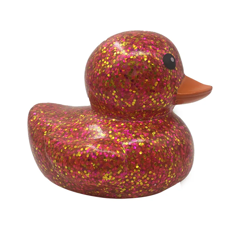 PVC Gold Dust Duck Toy Baby Bath Ducks Play Water Toys For Kids Sound Making Fidget Toys New Hot Sale Yiwu Factory Wholesale