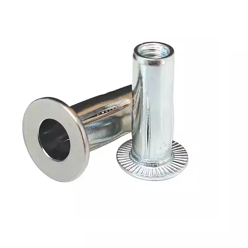 M4 M6 M8 M10 1/4 Lantern Stainless Insert Nut Lantern Shape Slotted Body Flat Head Plus Lantern Rivet Nut Flat Head Jack Nut