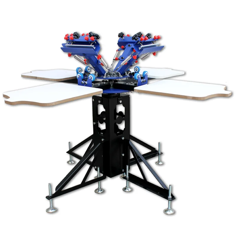 4 Color 4 Station Silk Printer Silk Screen T Shirt Screen Printing Machine for Sale