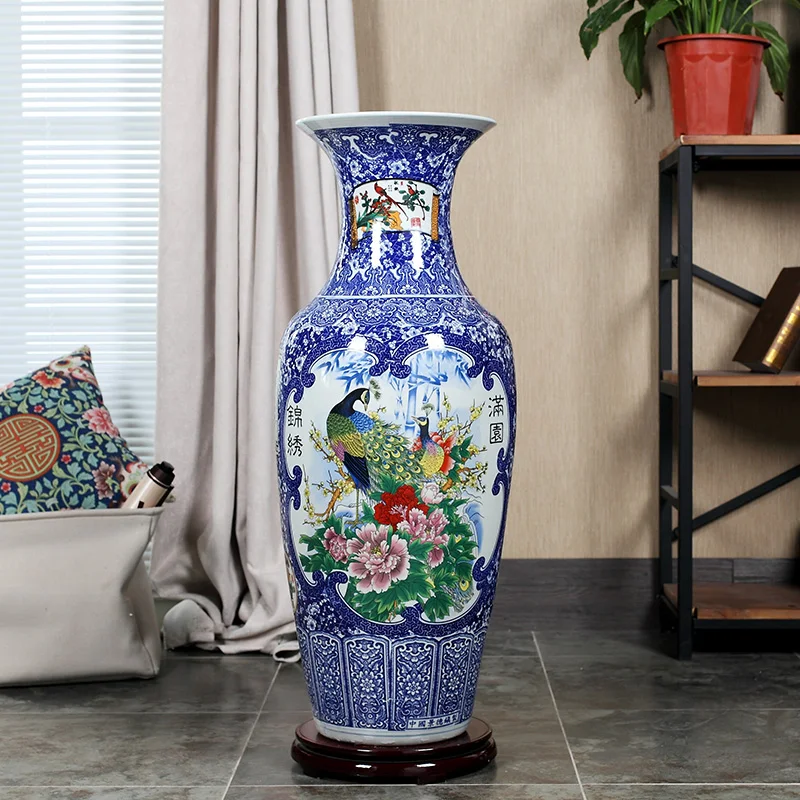 Factory Sale China Ceramic Vase  Large Flower Vase Luxury Ceramic Porcelain  Vases Set For Hotel Living Room Decor