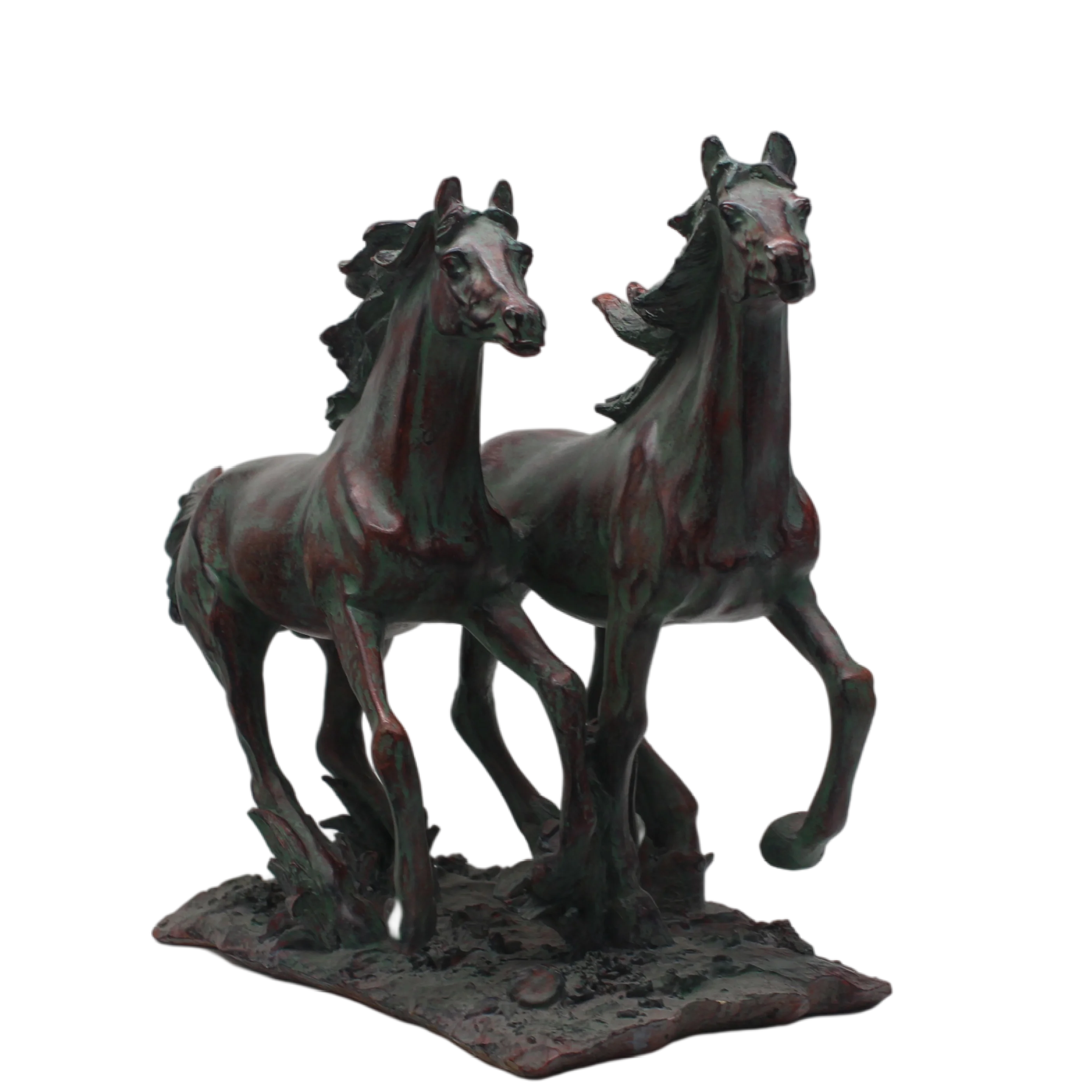 2022 Resin Crafts Vintage Chinese Horse Wood Carving Home Decor Resin Statue Hand carving Ancient Figurines Decorative Sculpture