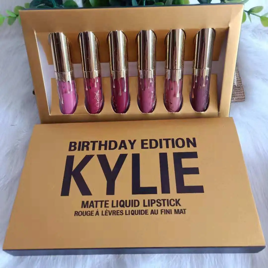 
6 lip gloss set Kelly 6 lip glaze non-stick cup set gold lip gloss 