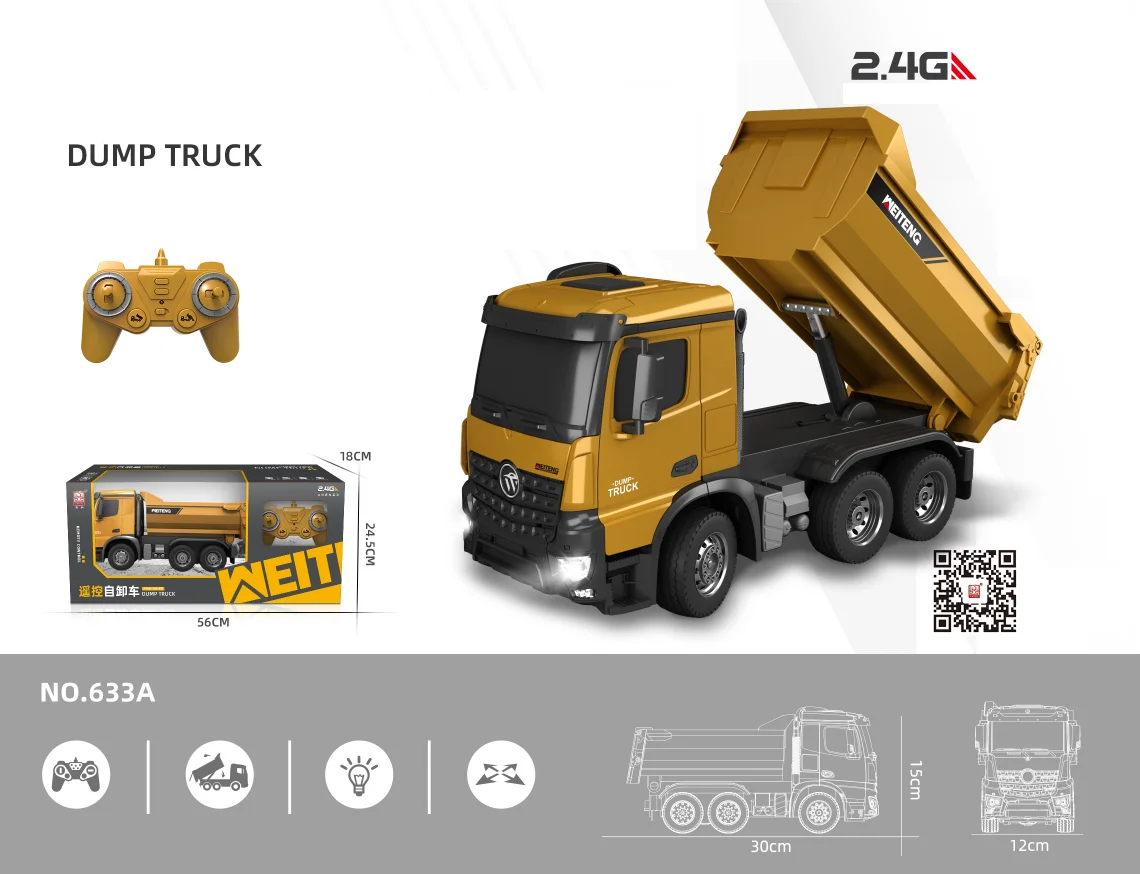 633A  2.4G remote-controlled dump truck remote-controlled transport vehicle hot selling simulation engineering car