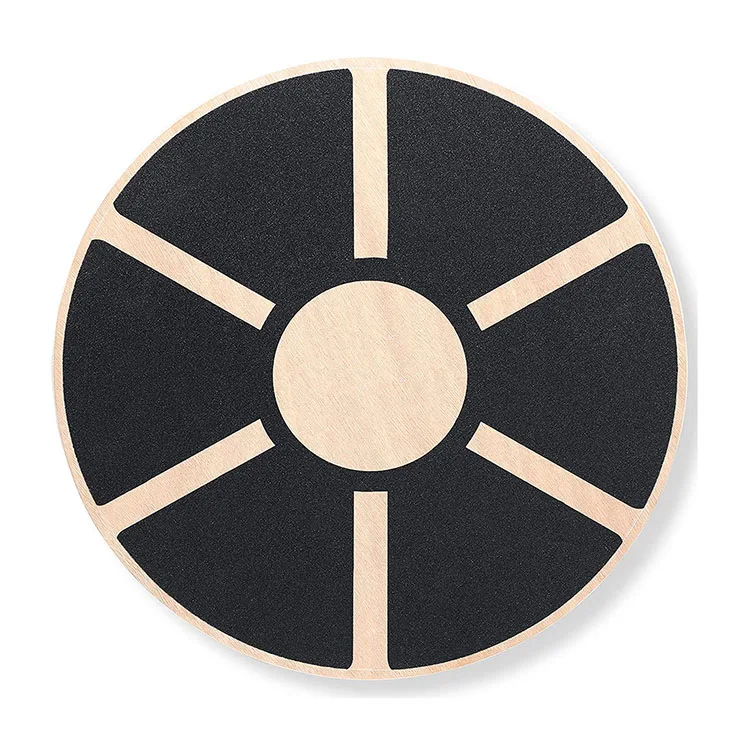 Full Body Exercises Non-Slip Round Wooden Wobble Balance Board Core Trainer With 360 Rotation For Stability Training