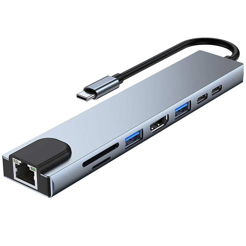Multiport USB Hubs 3.0 Ethernet Card Reader PD Charging For MacBook OTG USB Type C Hub Dock Adapter