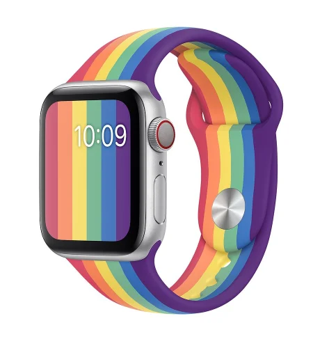  Подходит для наручных часов iwatch серии и Двухцветный силиконовый чехол 1/2/3/4/5 поколения нейлоновая Радужная Милан спортивный ремешок