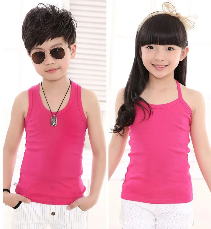 Детский хлопковый жилет, Майки для девочек, летние хлопковые майки для мальчиков, детское нижнее белье I-образной формы, Детская футболка без рукавов, 2019