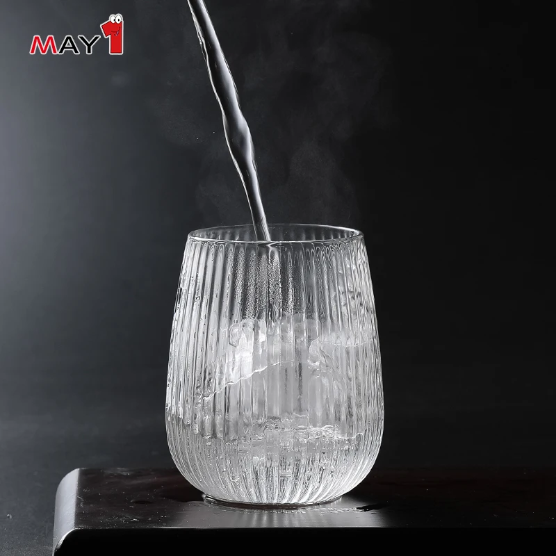 Factory supply custom Heat resistant high borosilicate glass coffee cup