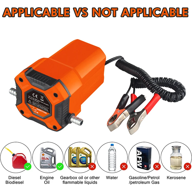 oil suction pump dc 12v 60w fluid extractor motor oil diesel transfer pump for car