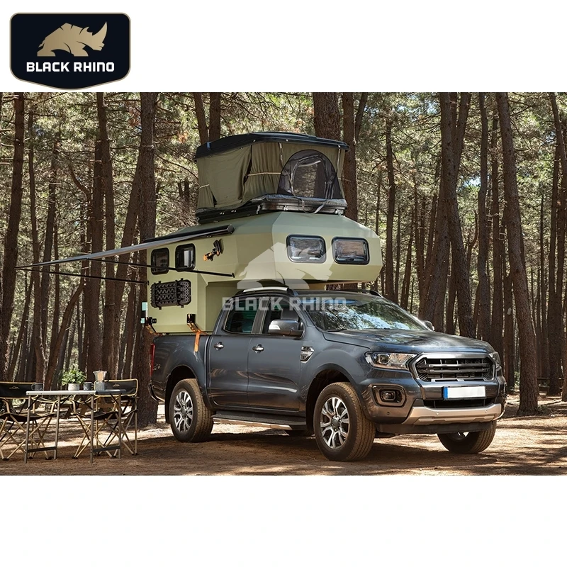 Pickup camper truck flat bed popup aluminum pop up mini short caravan motorhome motor home slide on top autocaravana motorhome