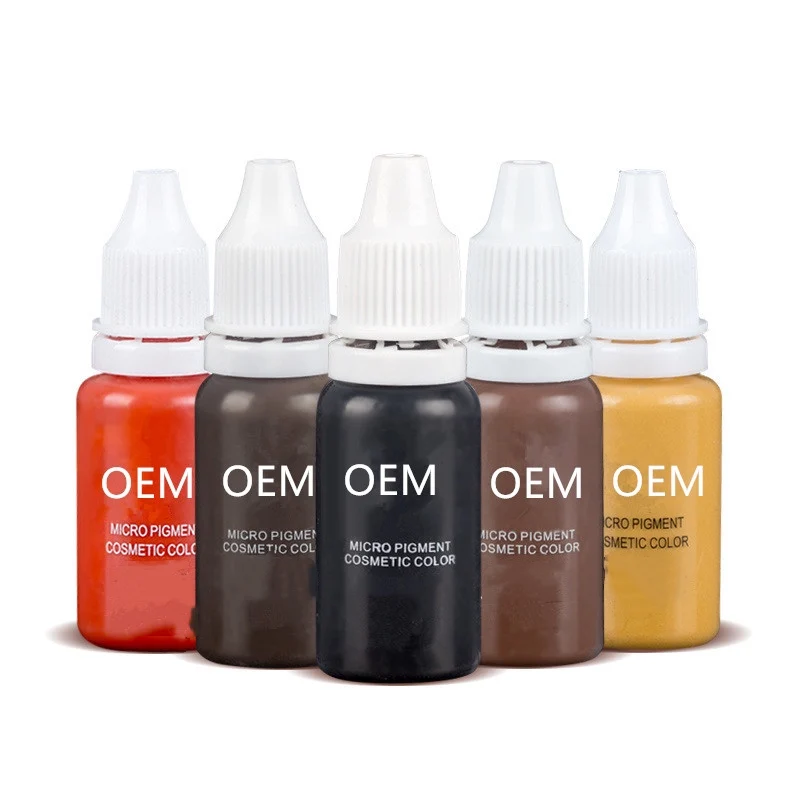 Private Label Organic Permanent Makeup Eyebrow Hair Stroke Lip Ombre Powder Tattoo Ink Semi Pigment