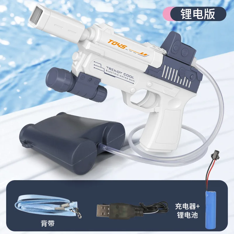 2020 Best Selling  plastic Full- automatic backpack  toy gun Electric watergun summer outdoor  for children