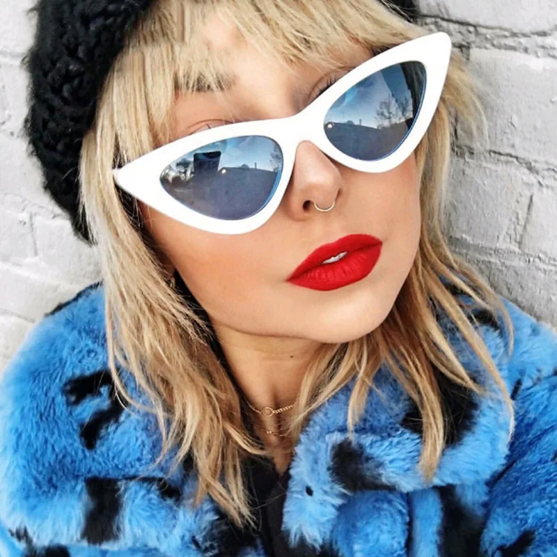 Cute Sexy Retro Cat Eye Sunglasses Women Small Black White 2019 Triangle Vintage Cheap Sun Glasses Red Female UV400