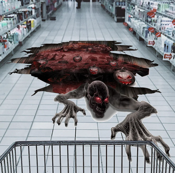 
Scary Halloween Realistic 3D stickers Floor Decal Stickers for Halloween Decoration PVC Floor Stickers 