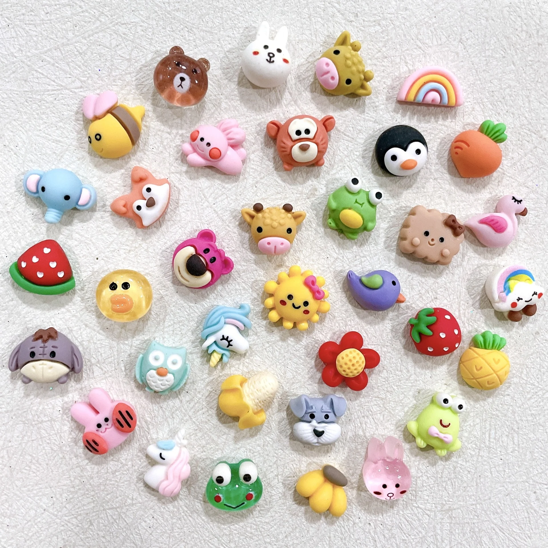 Cartoon Nail Decoration Cartoon Nail Charms Fruit Animals Kawaii Designs Mini Cute Bear Ice Cream Rabbit Wholesale