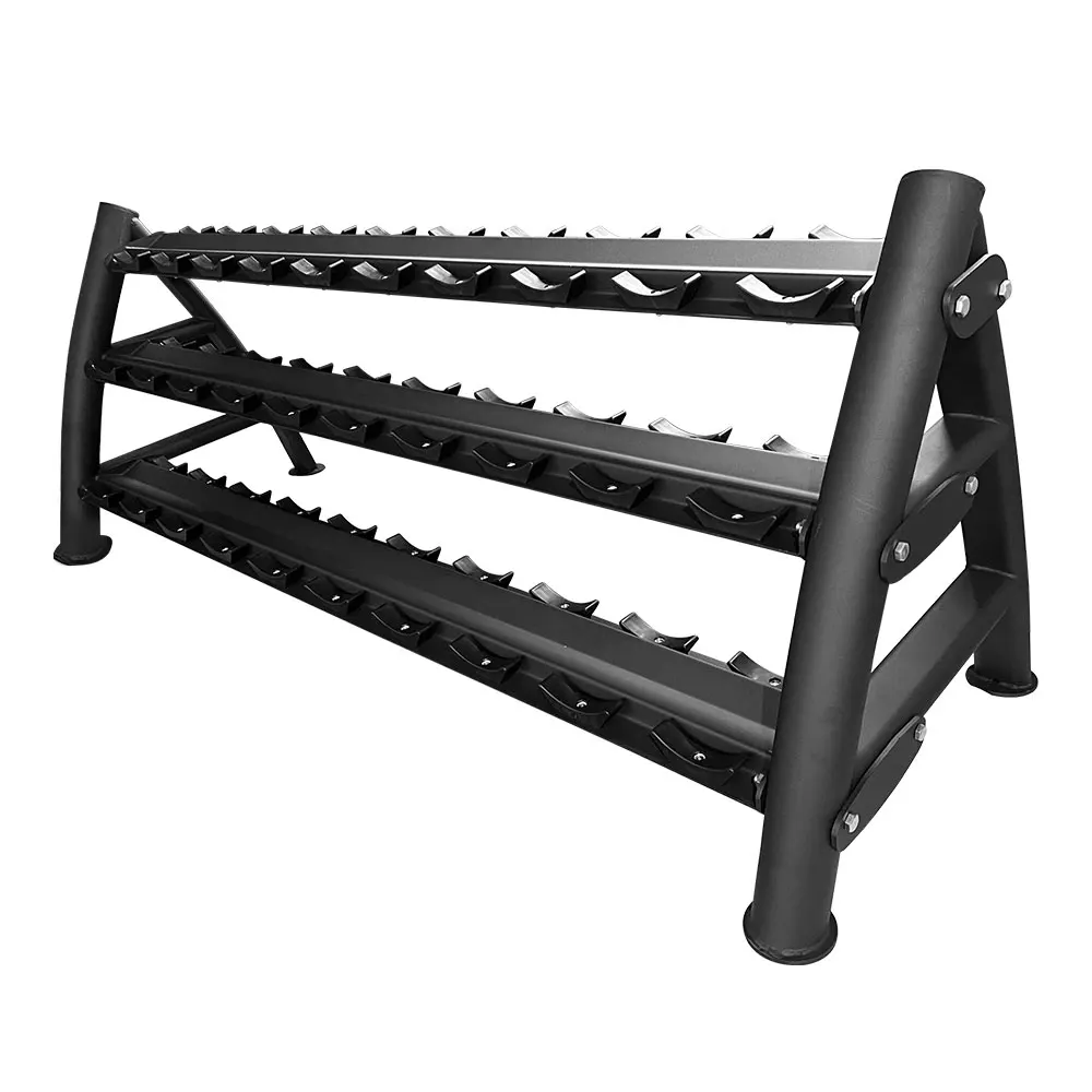 Factory Home Gym Racks Fitness Storage 3 Tiers Three Layers 15 Pairs Dumbbells Rack
