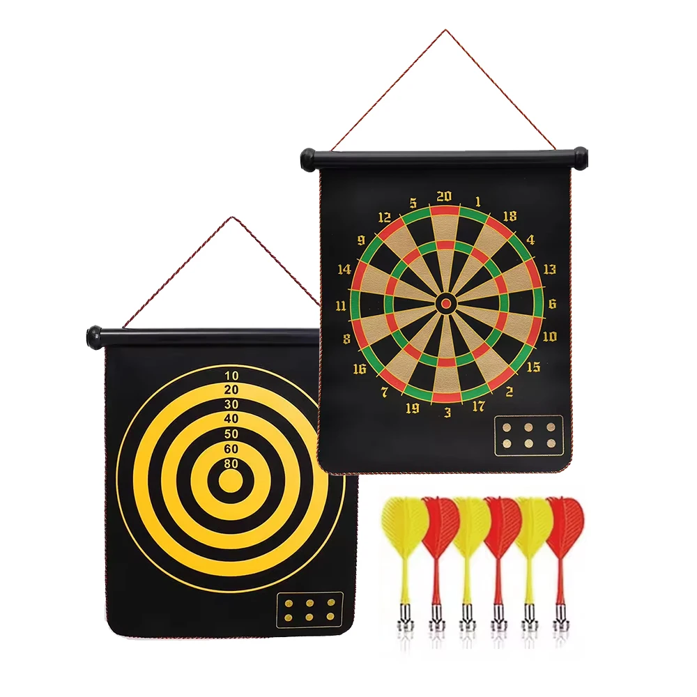 Customized kids indoor party sports shooting folding toy magnetic darts board set