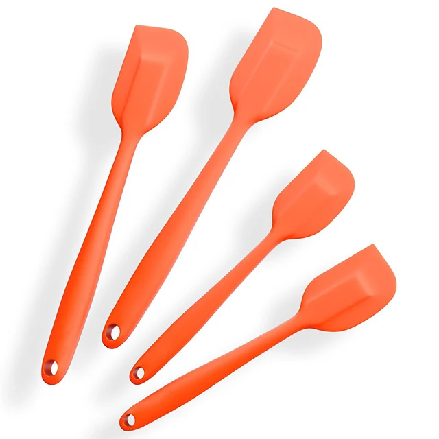 Silicone Kitchenware Baking Tool silicone set Customized Silicone Rubber Spatulas With Transparent Plastic Handle