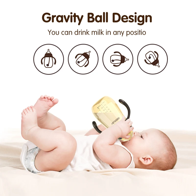 2024 Promotion PP Handle Baby Bottle Switchable Nipple 240ml 300ml 8 oz Milk Feeding anti colic baby bottle