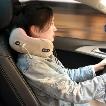 2024 Health Care Wireless  U-shaped Shiatsu Kneading Massager Portable Inflatable Cervical Neck Massage Pillow