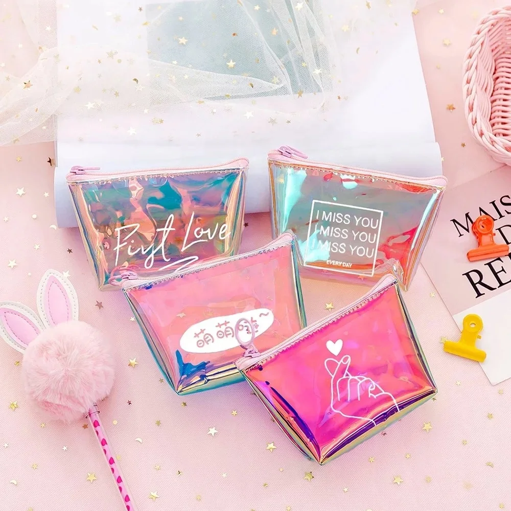 Новинка 2021, Модный водонепроницаемый прозрачный кошелек для девушек, лазерный Кошелек для монет из ПВХ для женщин