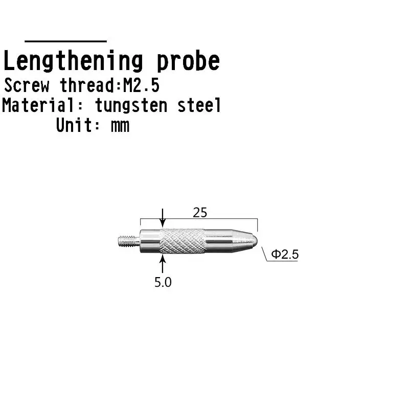 Altimeter M2.5 Dial Indicator Ruby Cemented Carbide Ball Probe Altimeter Standard Probe Spherical point