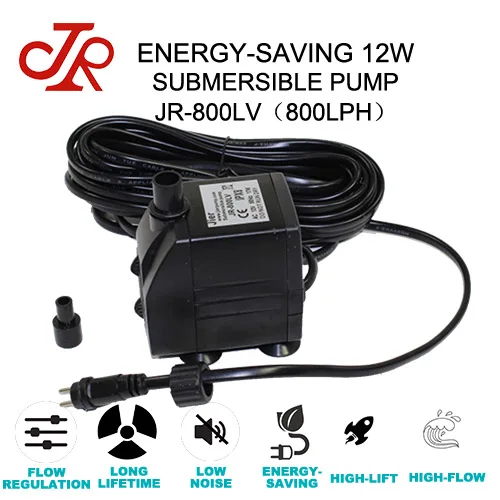 JR-800LV 12W 800L/h 12V Submersible Water Pump For Aquariums And Garden Pond
