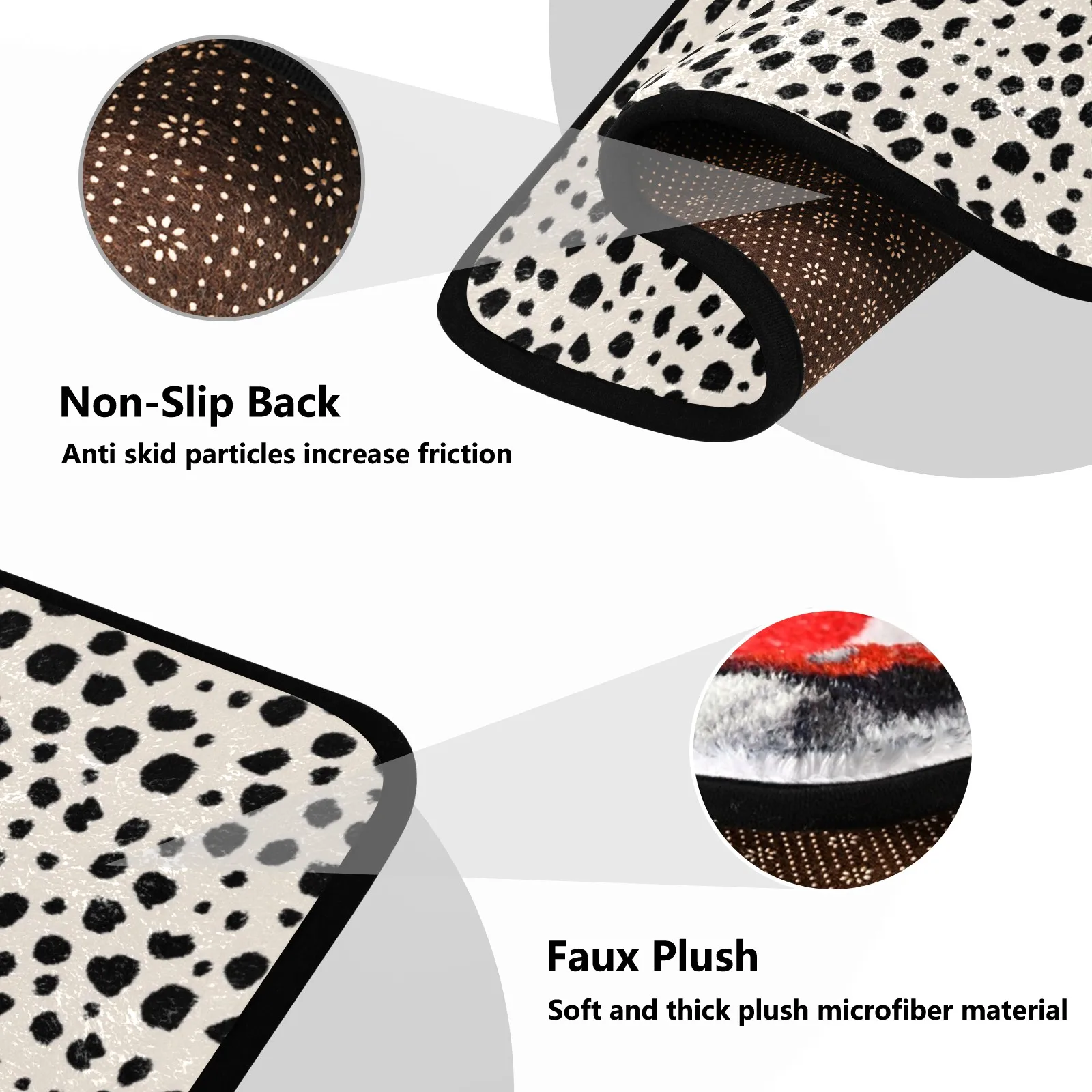 Super Absorbent Custom Leopard Bathroom Rug Sets Toilet Floor Anti-Slip Bath Mats