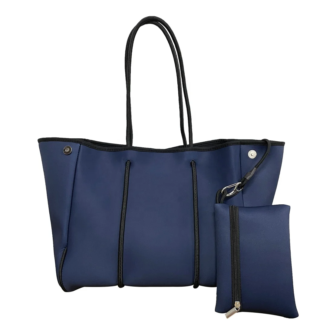 2021 pink purple neoprene tote bags beach handbag diaper bag with wide strap