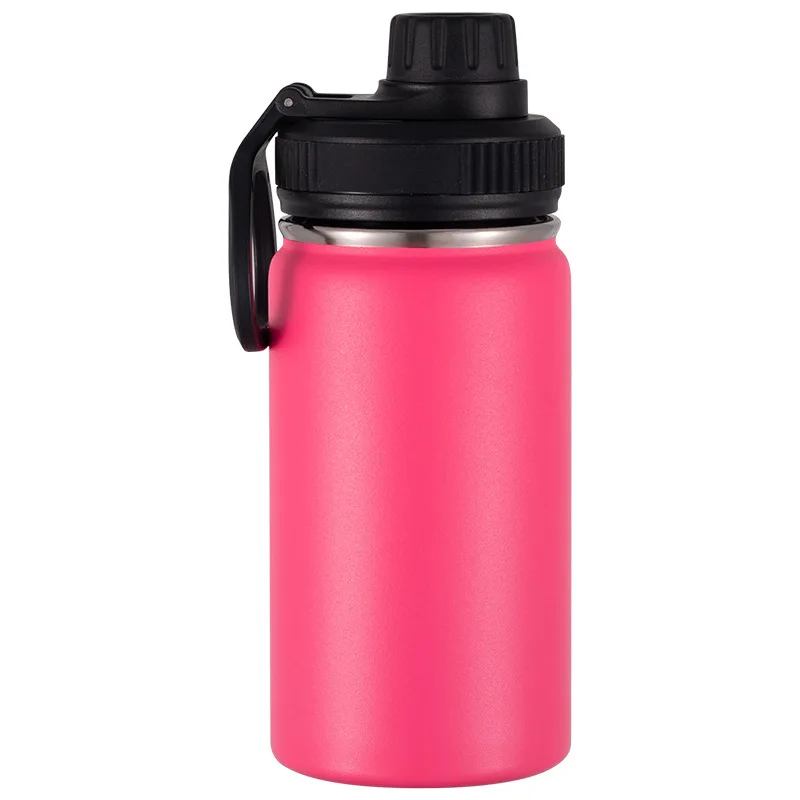Customized Logo Multiple Color Available 12oz Kids Thermos Water Bottles Soft Touch Powder Coated Stainless Steel Vacuum Flasks