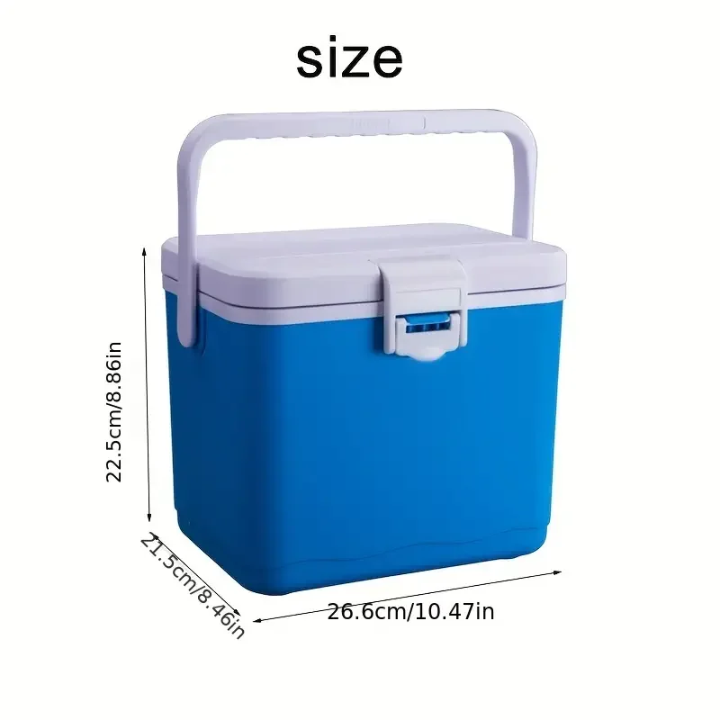 10L Small Plastic Ice Cooler PU Foam Insulated Cooler Box,Portable Refrigerator Cooling Box for outdoor picnic
