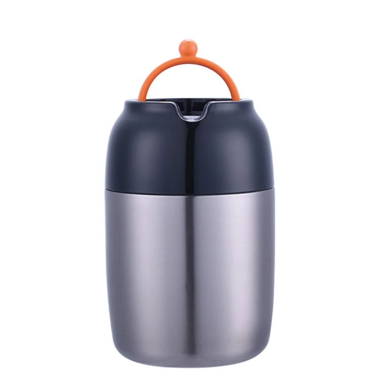double wall vacuum insulated stainless steel food flask with handle lid