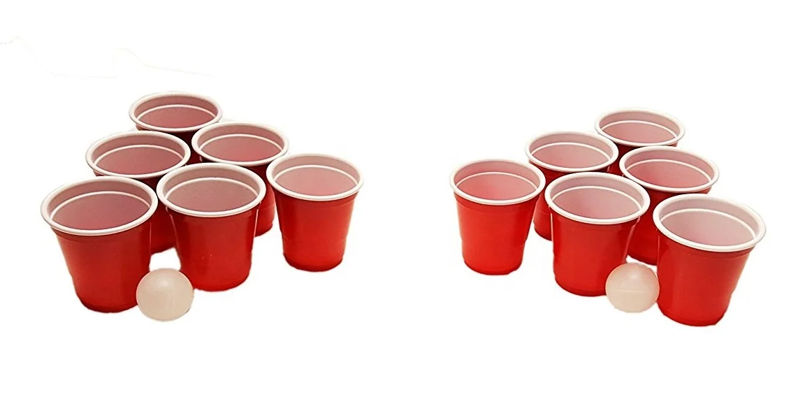 Mini Beer Pong Game Red 2oz Shot Glass Party Mini Cups