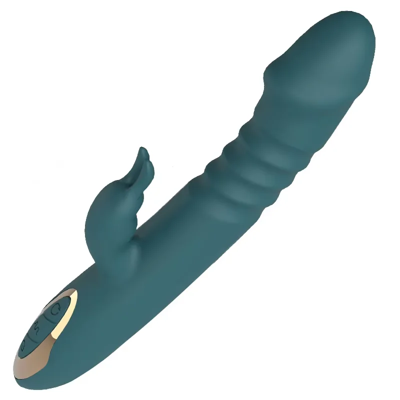 Thrusting Vibrator G Spot Clitoral Stimulator 12 Vibration Mode 3 in 1 Adult Rabbit Vibrator Thrusting Dildo for Women