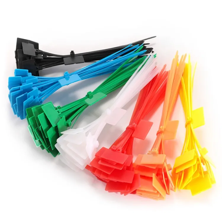 8*25mm Self-locking Marker Nylon Cable Ties Zip Tie Cable Tie Sticker Black Wire