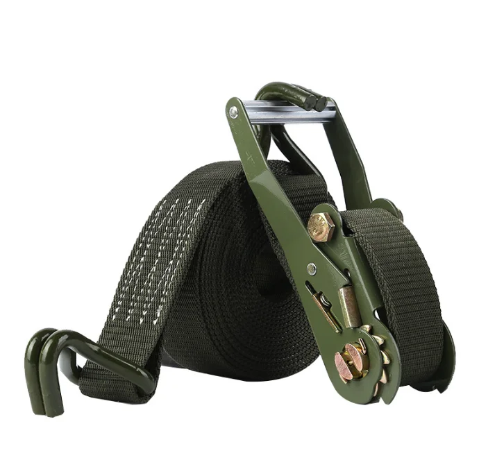 Wholesale Premium Heavy-Duty 5cm Width Ratchet Black J Hook Ratchet Straps Tie Downs For Reliable Freight Binding