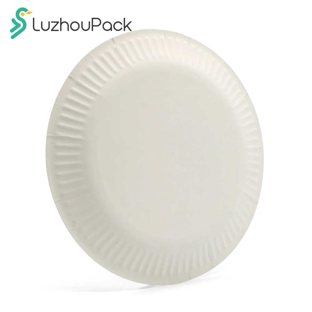 LuzhouPack Party Tableware Set Sweet Dishes Large Paper Plates Disposable Round Paper Food Serving Dishes