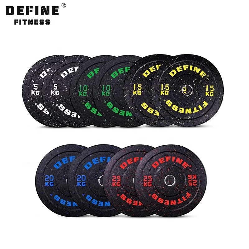 Define Fitness Free Weights Lifting Plates Hi Temps Rubber Bumper Plates 100% Quality Guarantee
