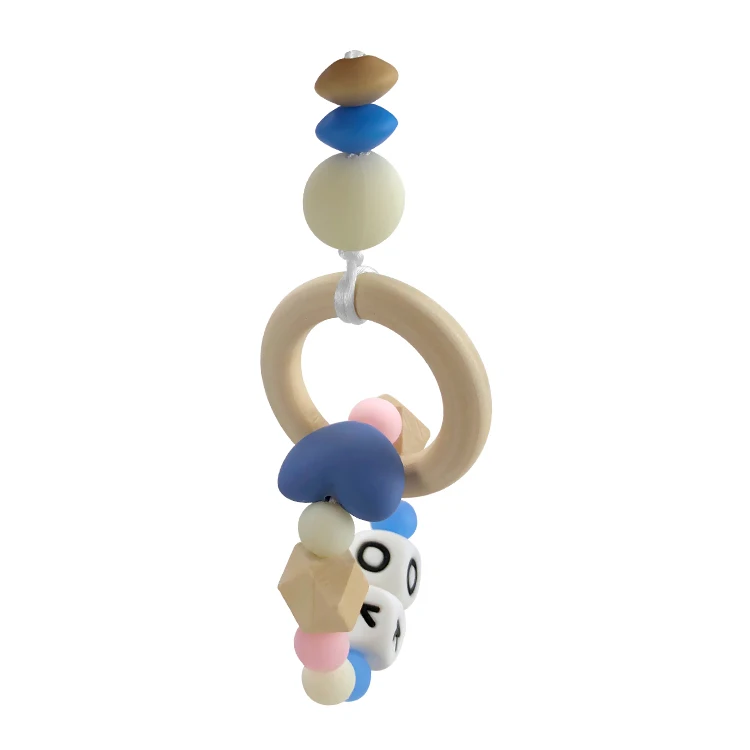 Cute Animal Style Silicone Ring Teether Beads Toys Baby Soft Teethers Toys