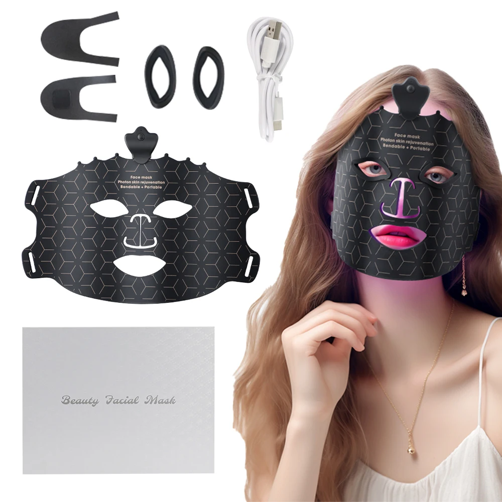 Hot Selling Small Blue Led Red Light Therapy Panel Device 7 Colours Silicone Led Face Mask For Home Use Acne Treatment