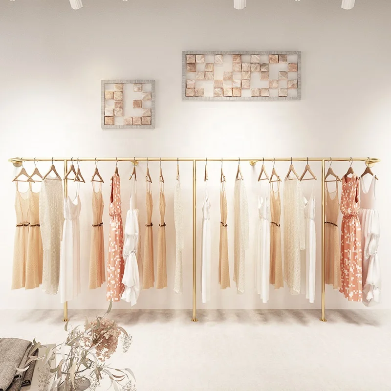 Hot Sales Customize wall-mounted clothing rack for garment shop clothes display racks for boutique Advertising Equipment