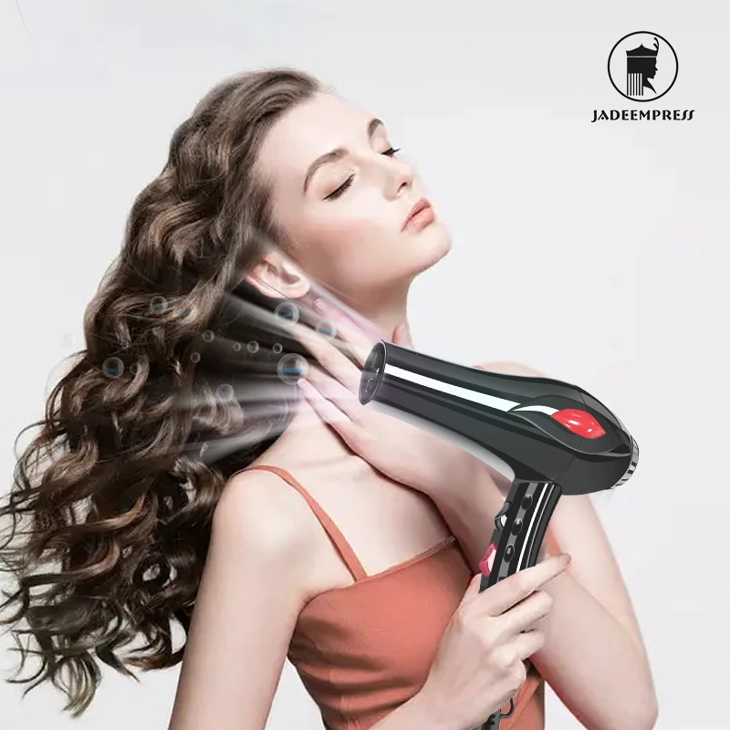 Less Frizz and For Shiny Hair Dryer, Air Electric Negative Ion Hair Dryer  with 3 Heat Settings and Two Nozzles