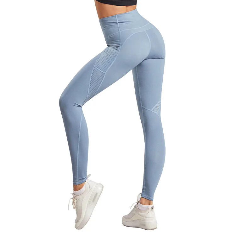 2021 Recycled bottle plastic repreve sustainable custom mesh pant set with pockets for women high-waist yoga leggings