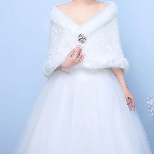 Jtfur зимняя теплая Модная шаль из искусственного меха Свадебное платье женская накидка жилет пушистая шаль