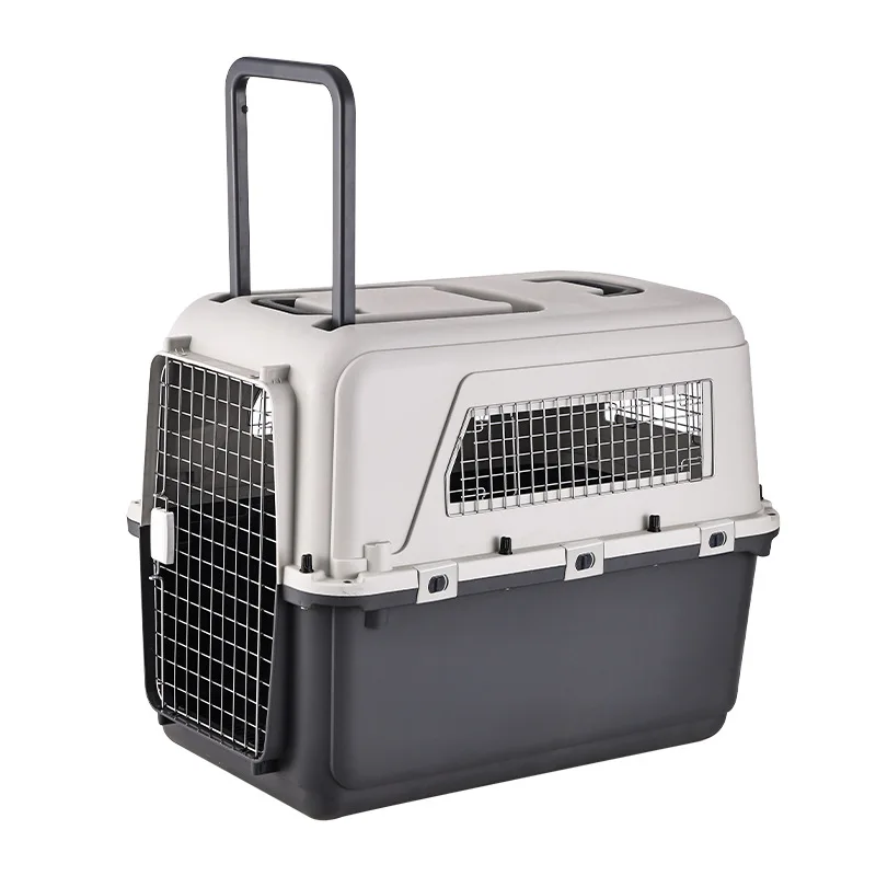 Pet Puppy Cat Rabbit Travel Carrier Transport Box Crate Cage With Feeder Urine Pad Shoulder Straps or Wheels