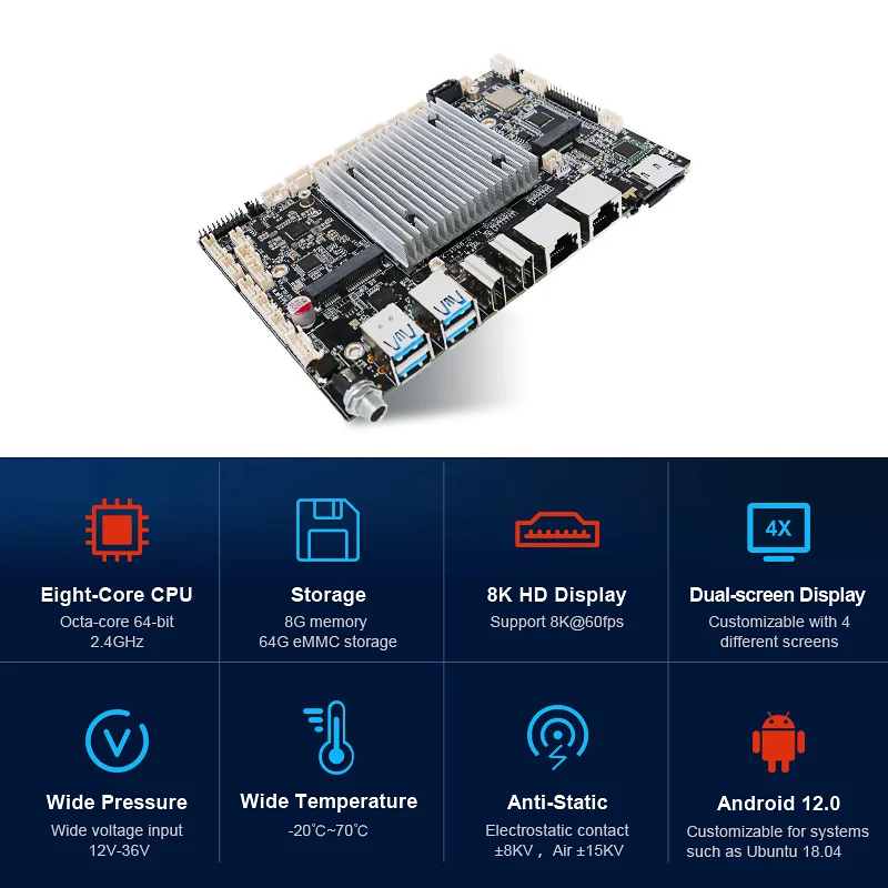 Small Size RK3588 ODM embedded Computer gigabyte Board Linux Android Industrial Motherboard with processor