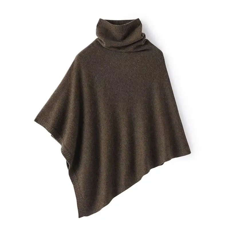 luxury mongolia real pure 100% cashmere wool cape sweater poncho women