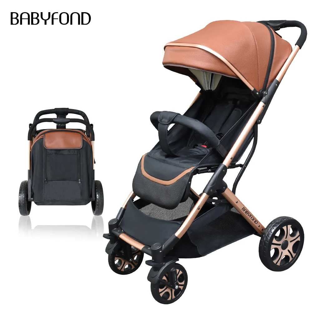 2021 China Cost effective New Leather Baby Strollers Pushchair And 2in1 Stroller