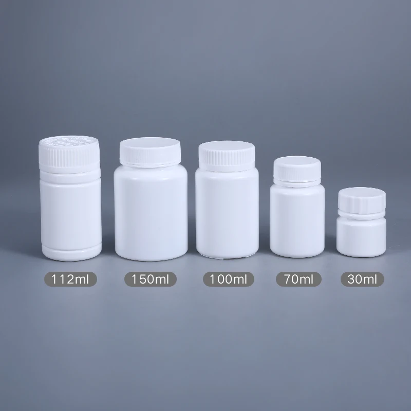 High Quality Empty PET Bottle Plastic Pellet Pill Container Medicine Vitamin Capsule Storage 100ML 150ML 200ML